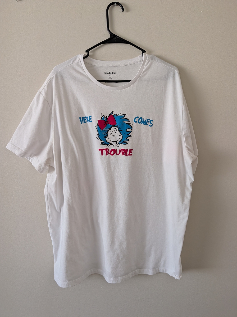 Woman's Shirt  'Here Comes Trouble' Dr Seuss Character Tee